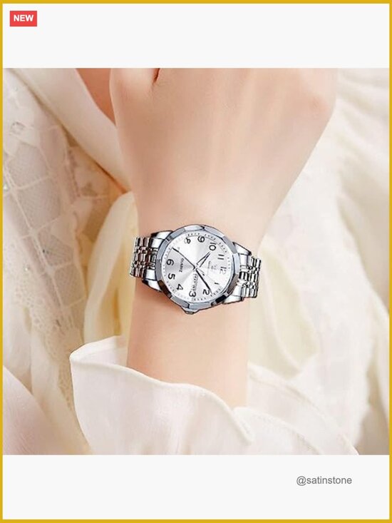 Unisex Diamond Luxury Analog Quartz Watch Luminous Date Stainless Steel main image 5
